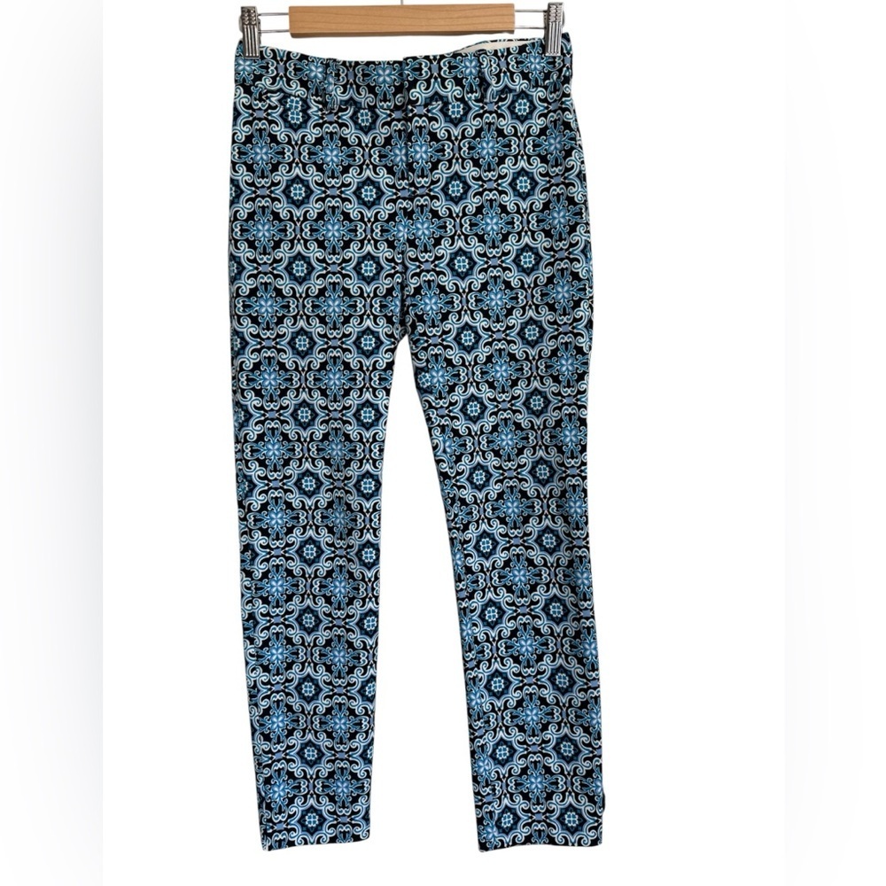 Crown & Ivy Chinos with Blue Pattern